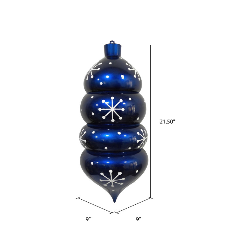 Ornement en forme de flocon de neige blanc 21,1 po, Bleu