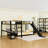 L-Shaped Metal Triple Bunk Bed With Slide, Desk And Storage-261207356