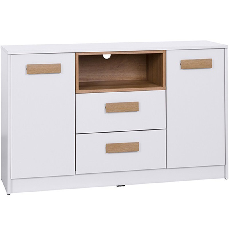 Marmex 2 Drawer Chest, White/Riviera Oak