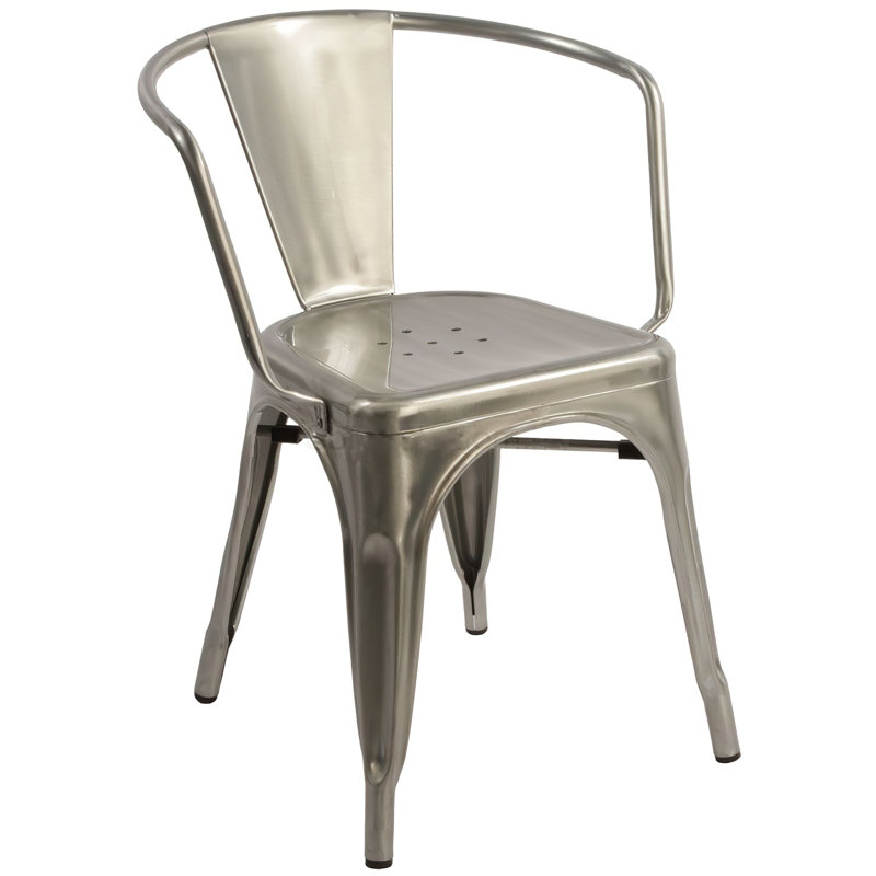 Perivale 17.5'' H Stacking Side Chair, Gunmetal
