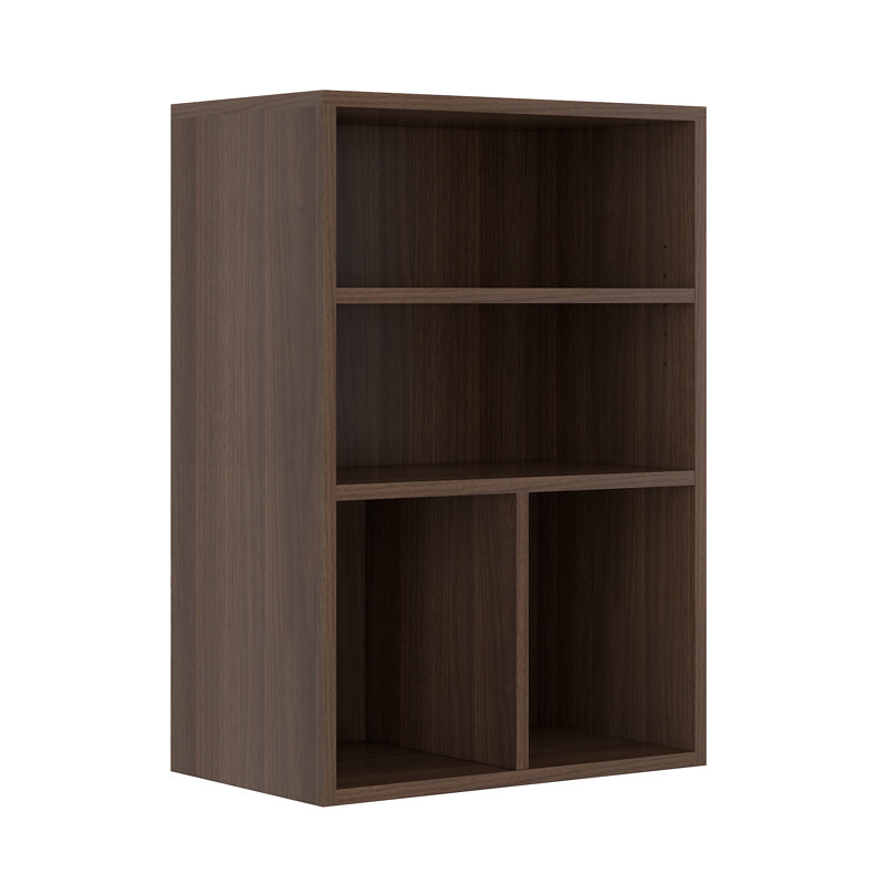 Ebern Designs Bookcase, 3-Tier Adjustable Open Storage Shelf Display Bookshelf, HOFB024, 28.3"H x 25.6"W x 11.8"D, Walnut