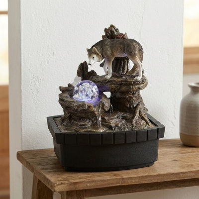 Fontaine de table loup 10,25 pouces