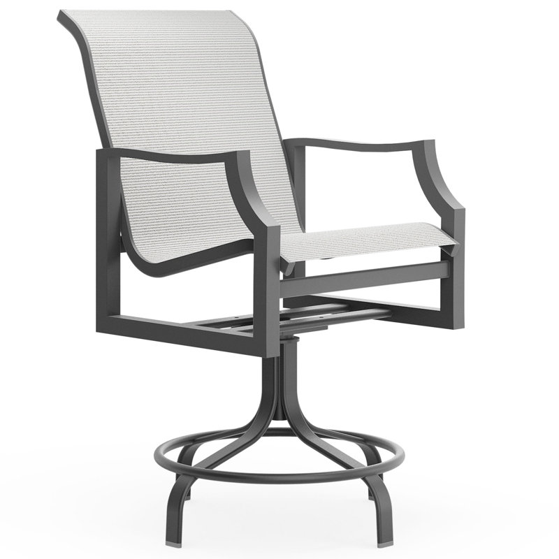 Tabouret de comptoir pivotant à dossier bas - Sling régulier, Martinique, Graphite