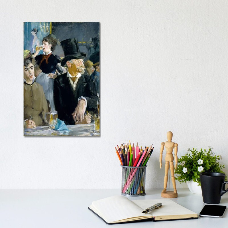 At The Café by Edouard Manet - Wrapped Canvas Print