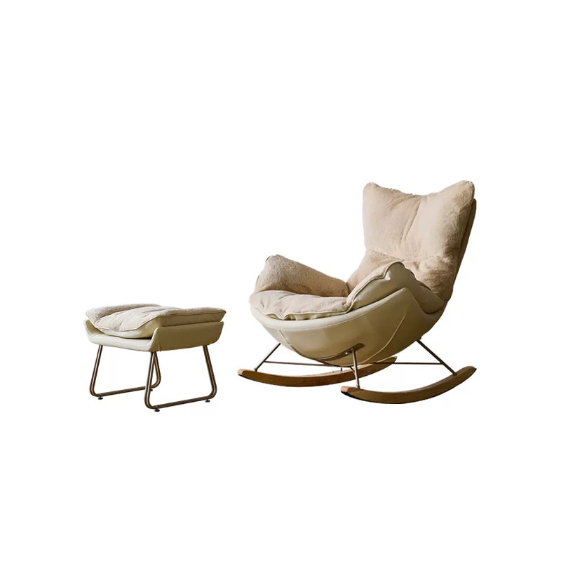 Chaise berçante de luxe Home Light, Blanc cassé