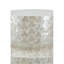 Tabouret décoratif en bois 14 po x 14 po x 18 po avec finition Capiz blanche