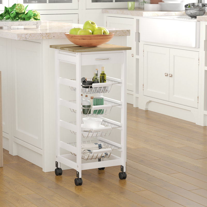 Raffles 14.5 " W Kitchen Cart, White