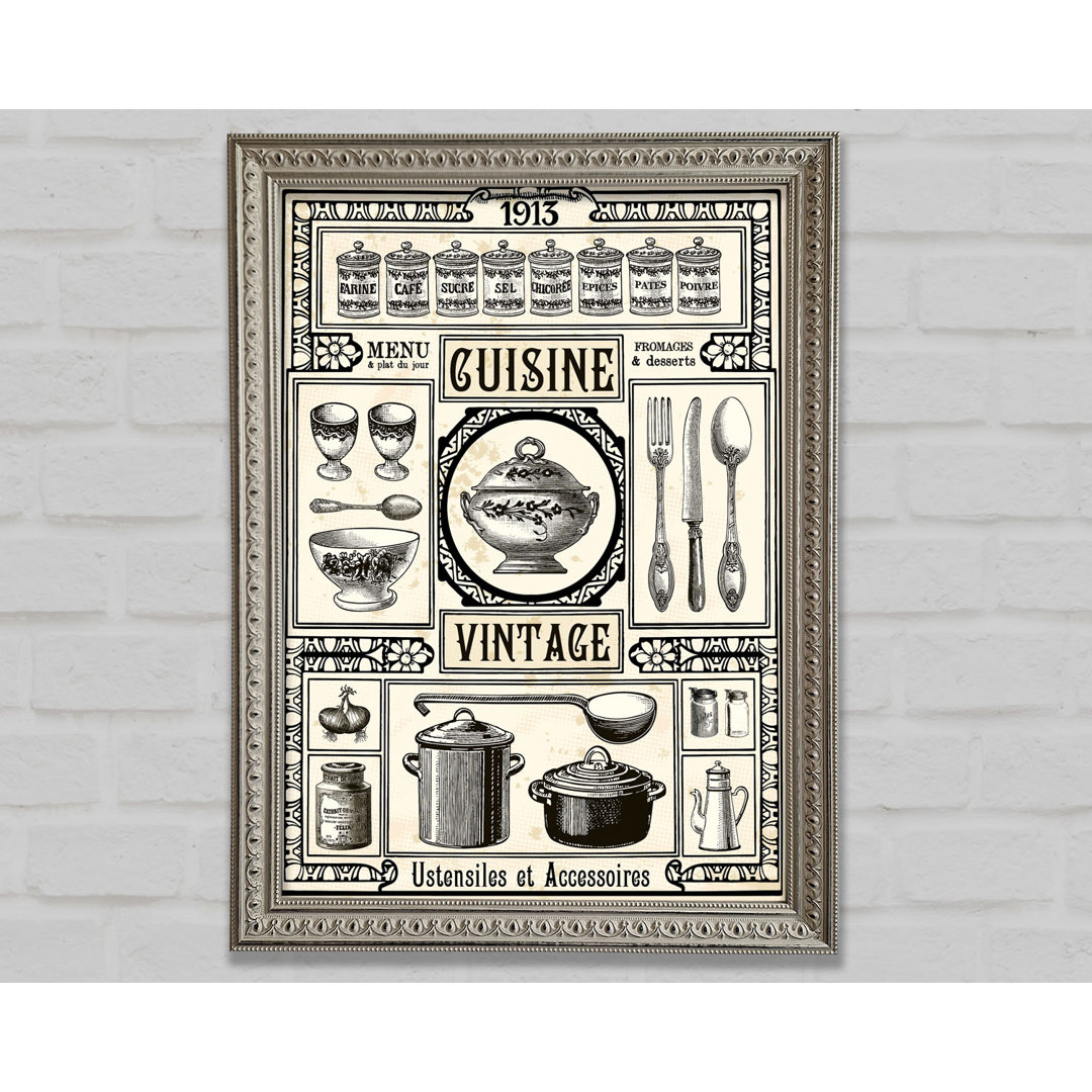 Vintage Cuisine Gerahmter Druck