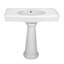 Lavabo de salle de bain rectangulaire 24 po en céramique blanche avec robinet et trop-plein