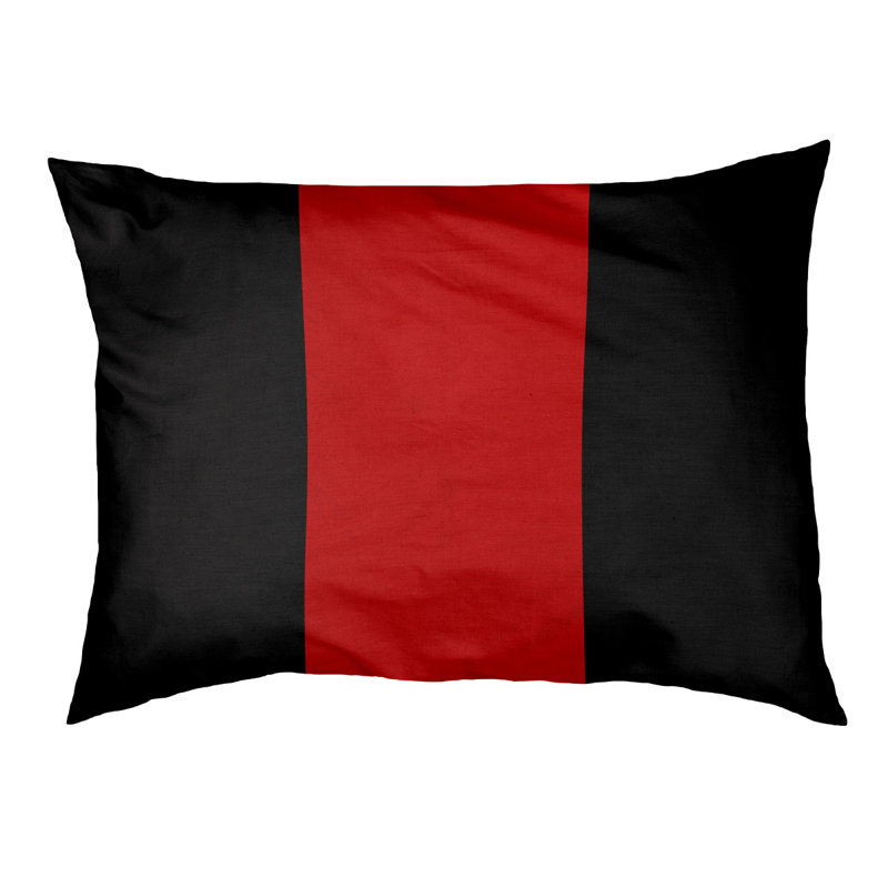 Coussin Atlanta, Très grand (l 50 po x P 40 po x H 7 po), Milieu rouge / noir
