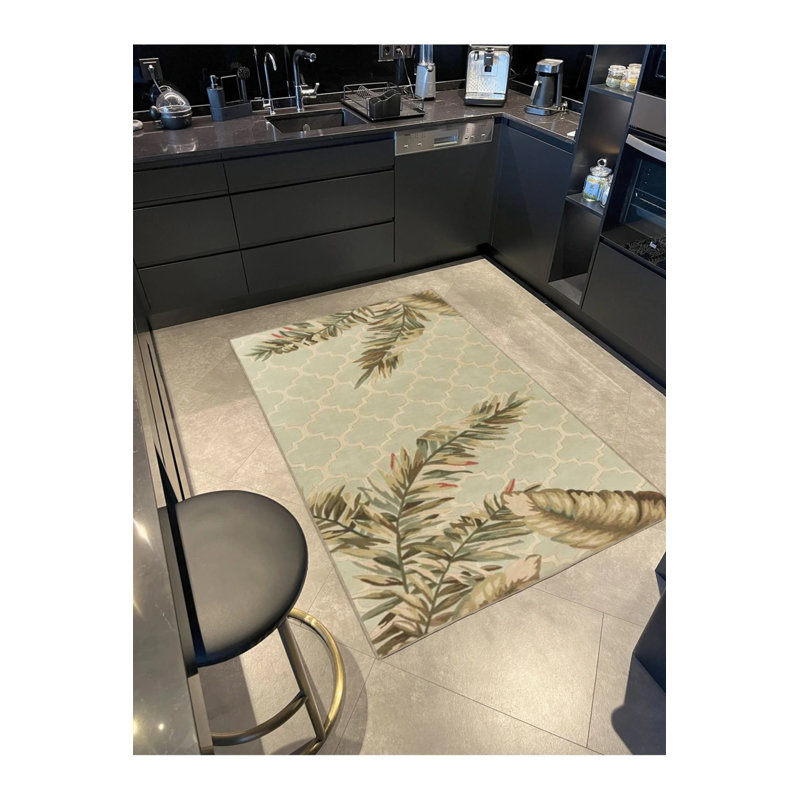 Tapis tissé avec motif géométrique floral, Rectangle 2 pi 4 po x 4 pi