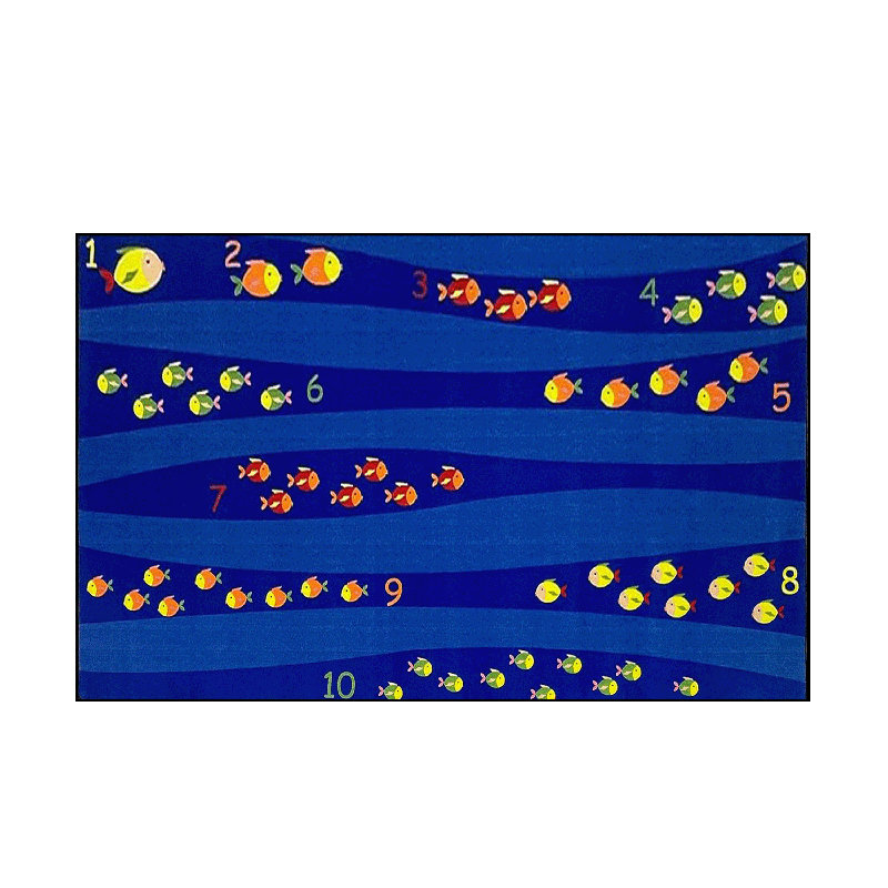 KidCarpet.com School of Fish Decorative Classroom Rug, 6'x8'6" Rectangle, Rectangle 6' x 8'6''