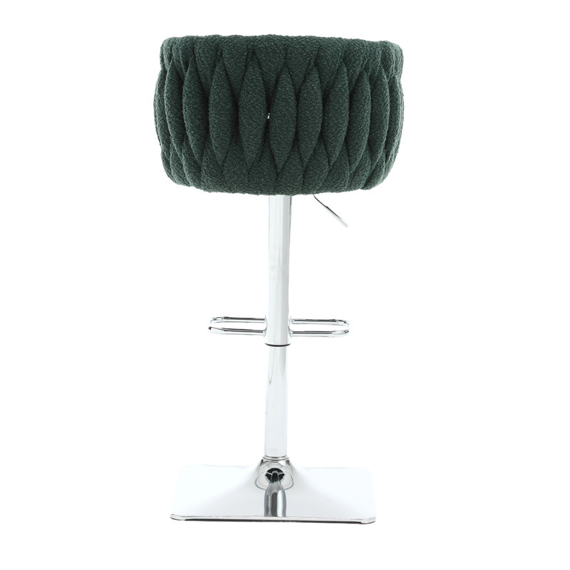 Dalicia Swivel Upholstered 65.02cm Counter Stool with Metal Frame, Emerald