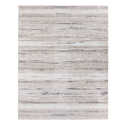 Tapis abstrait Quanda de couleur beige/ivoire (2,44 m x 3,05 m)
