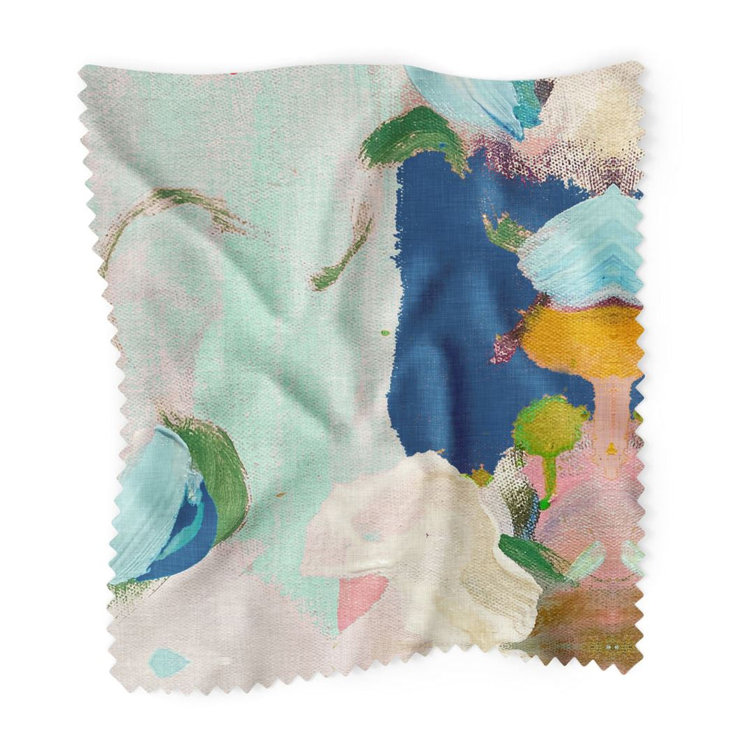 Monet's Garden Navy Faux Hide Fabric by the Yard