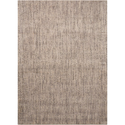 Wool Striped Area Rug in Smoke