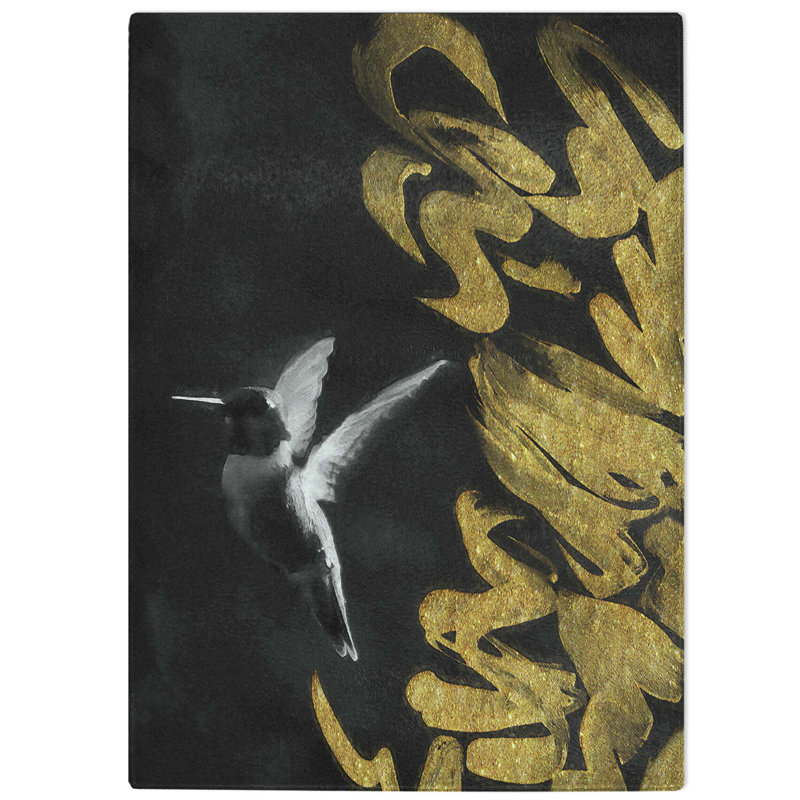 Glass Hummingbird in The Dark in Abstract Chopping Board, 39 cm W x 28.5 cm L