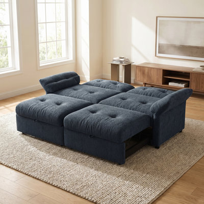81.5" Tufted Convertible 2-In-1 Chenille Sofa Bed