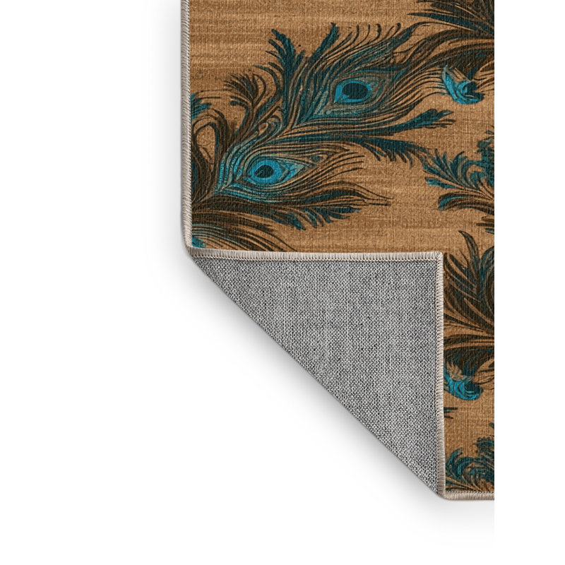  Tapis hawaïen lavable Peacocks, Carré 4 pi