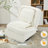 360 Swivel Rocker Glider Recliner, Corduroy, White-954855137