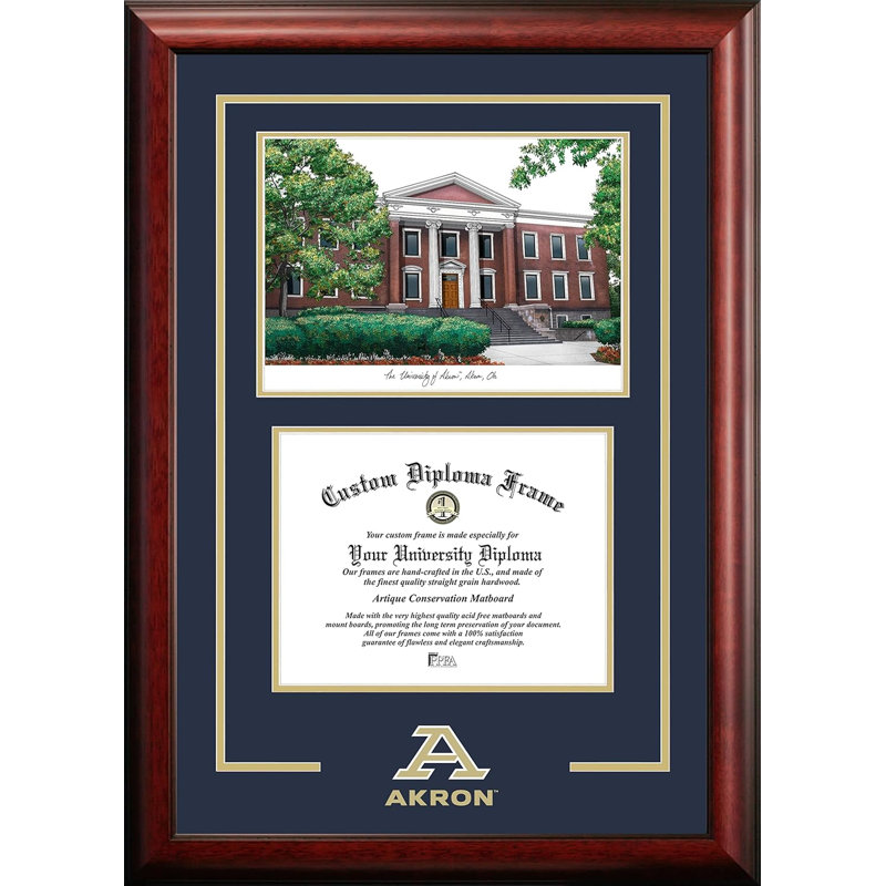 Farryn Diploma Picture Frame, Université d'Akron, Acajou satiné