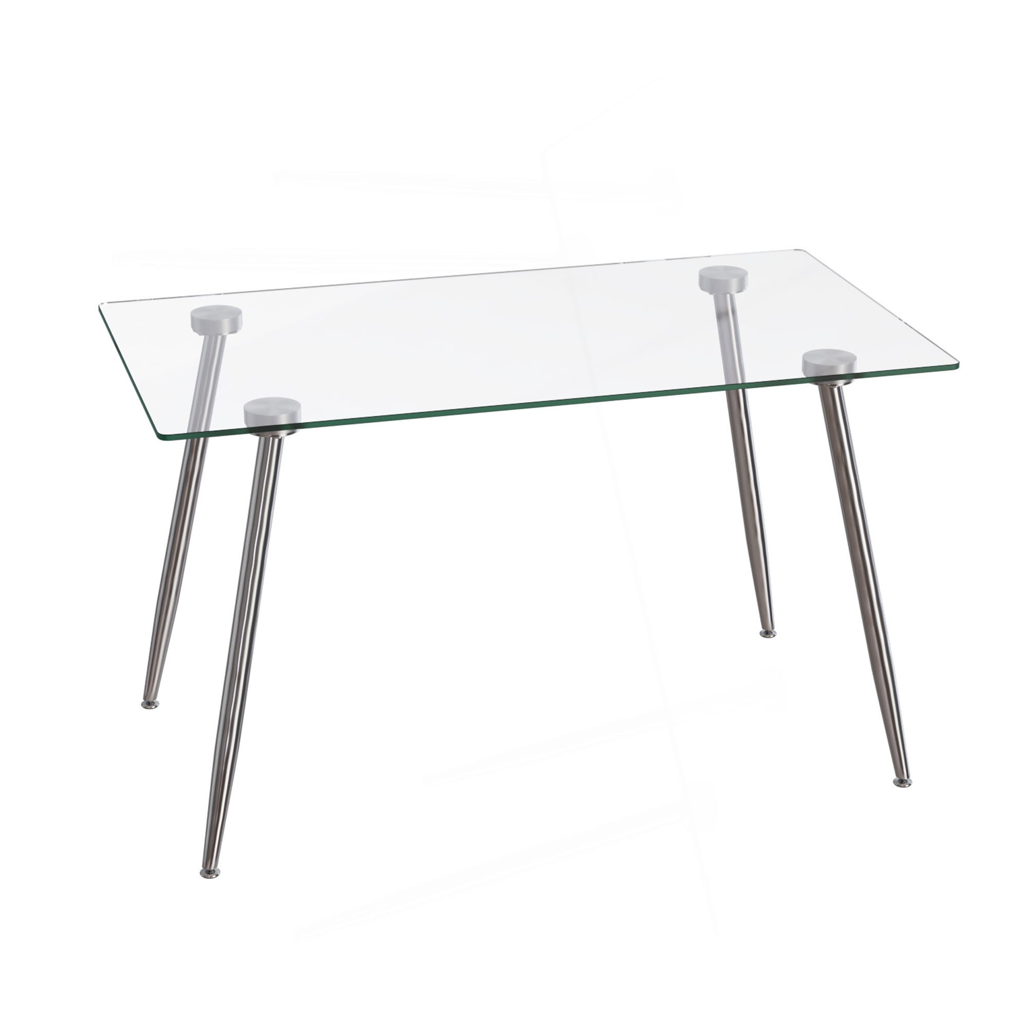 Wrought Studio™ Glass Dining Table, Modern Rectangular Table With ...