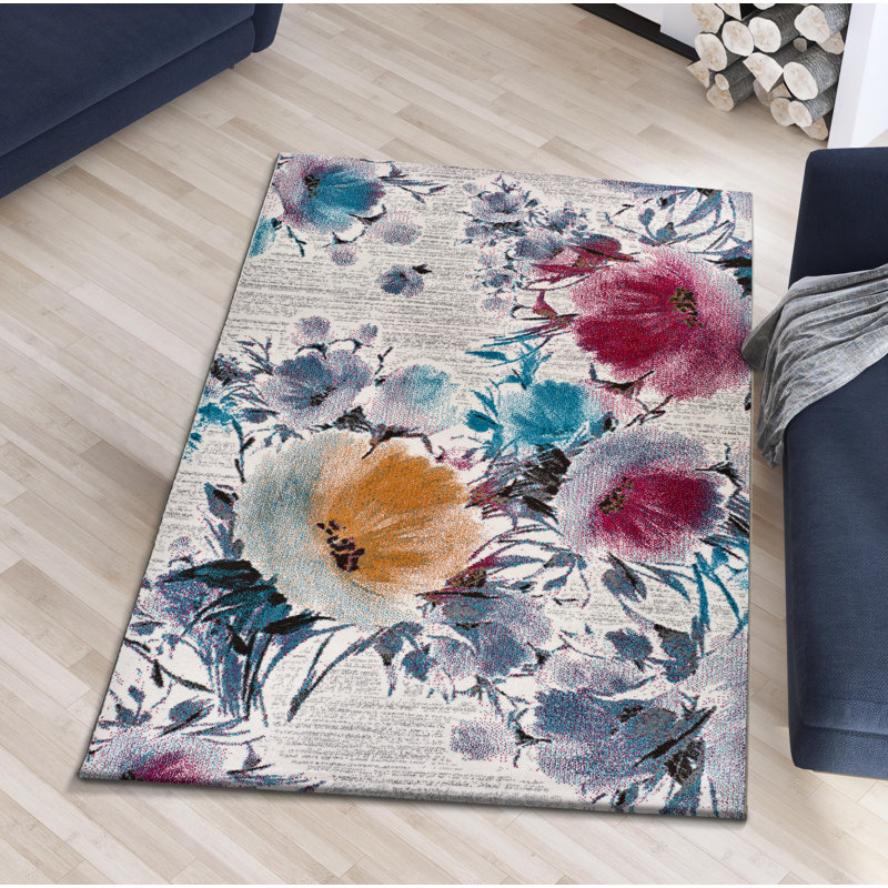 Quane Floral Area Rug, Rectangle 160 x 230cm