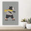 Whimsical Roller Skating Bear Playful Whimsical Abstract Bear Winter Landscape Wall Art Print 1 Piece Wrapped Canvas Wall Art-1774028065