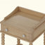 Table de chevet de style rétro avec tiroir et tablette ouverte pour la chambre à coucher, table de chevet avec pieds tournés et poignée en métal, naturel