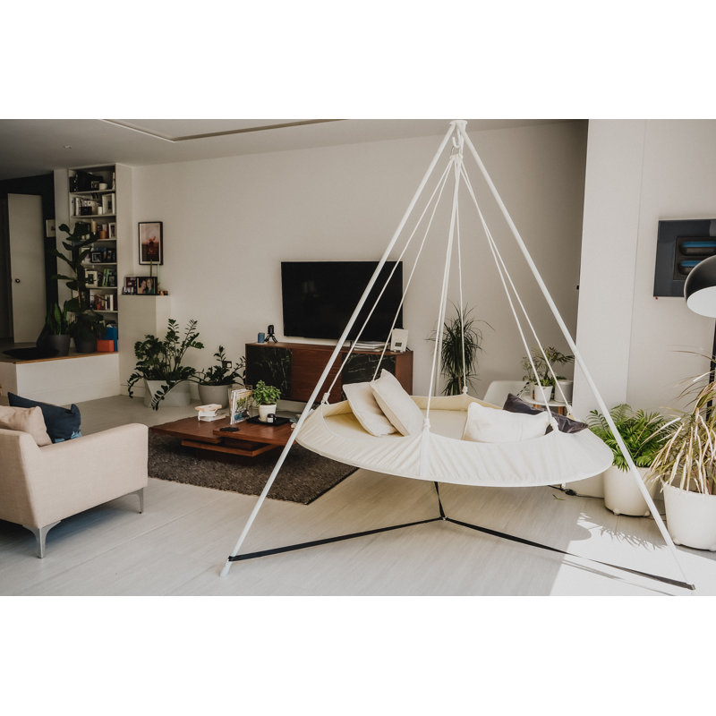 Hamac double avec support Hangout Pod, Crème