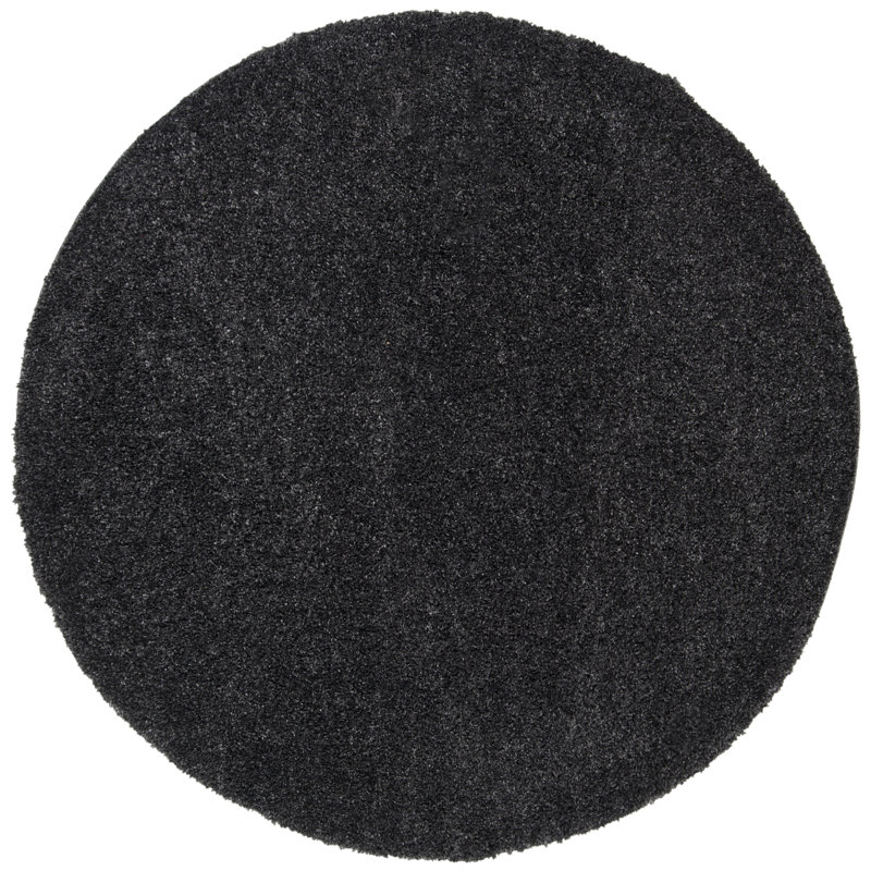 Jiang Charcoal Area Rug, Round 4'