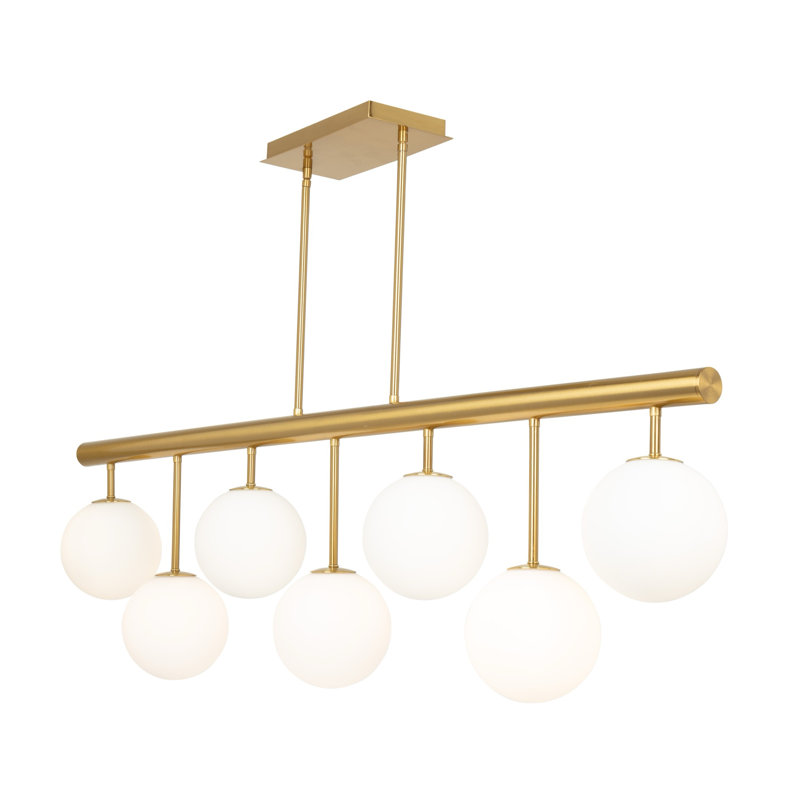 Aurelia 7 - Light Dimmable Chandelier, Brass, White