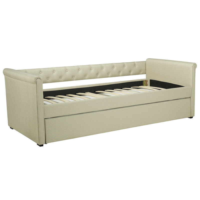 Steephill Upholstered Daybed with Trundle, Beige