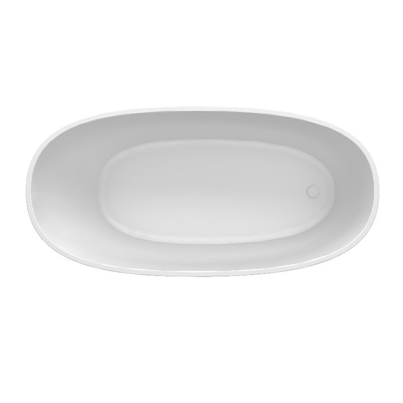 Boutique Lydia Air Bath Tub, Matte White, 21.5" H x 66" L x 32" W