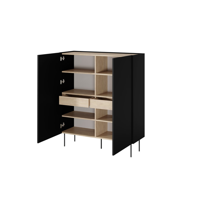 Venner 2 Door Laminate Wardrobe, Black