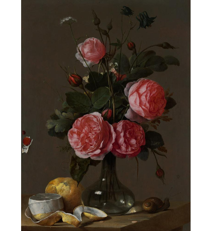 Art floral sur toile tendue, H 40 po x l 28 po