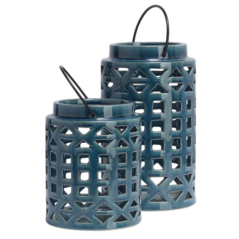 12.99'' H Concrete / Cement Tabletop Lantern