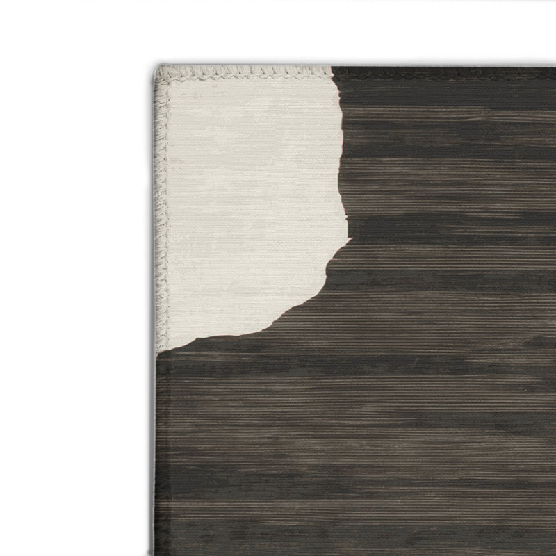 Tapis intérieur et extérieur noir Watercolor, Rectangulaire 2 pi x 3 pi