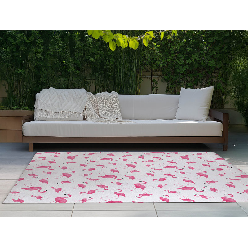 Tapis d'extérieur Summer Flamingo, Rectangle 4pi x 6 pi
