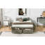 Grand lit plateforme avec 6 tiroirs de rangement, gris antique-55836228-55836234