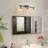 3-Light Black and Gold Bathroom Vanity Light with Clear Glass Shades