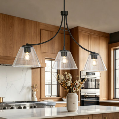 Breely 3-Light 42.1"W Oversized Dimmable Kitchen Island Pendant