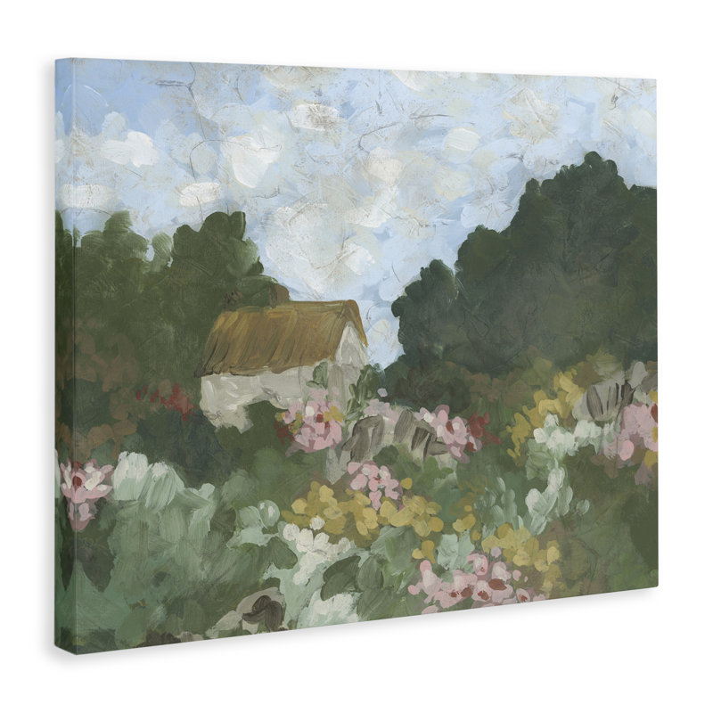 Art mural sur toile Cotswold Cottage Bungalow, design par June Erica Vess, H 16 po x l 20 po