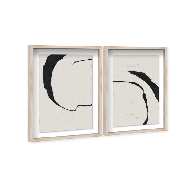 Positive Spaces Set by Oliver Gal, 31" H x 21" W, Natural Oak Shadowbox