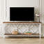 Table basse Farmhouse à l'arrière, console mince de 70,9 po avec 2 tablettes de rangement - panneau de particules robuste et table d'entrée en acier pour le salon, la décoration de couloir-31088150