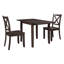 Ensemble de table de salle à manger 3 pièces avec 2 chaises à dossier en X pour petits espaces-82661577