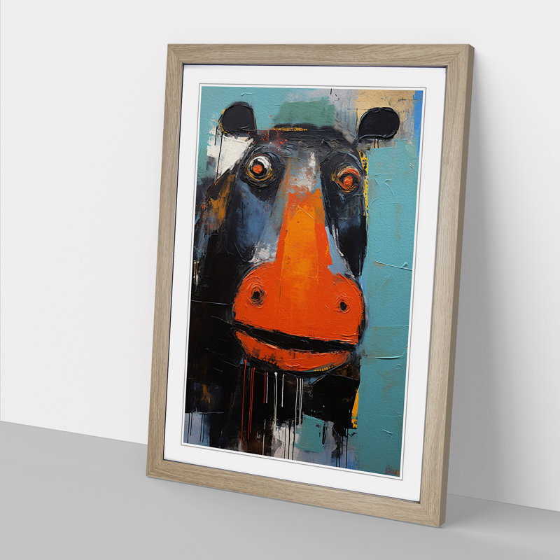Hippo Expressionism Art - Framed Print