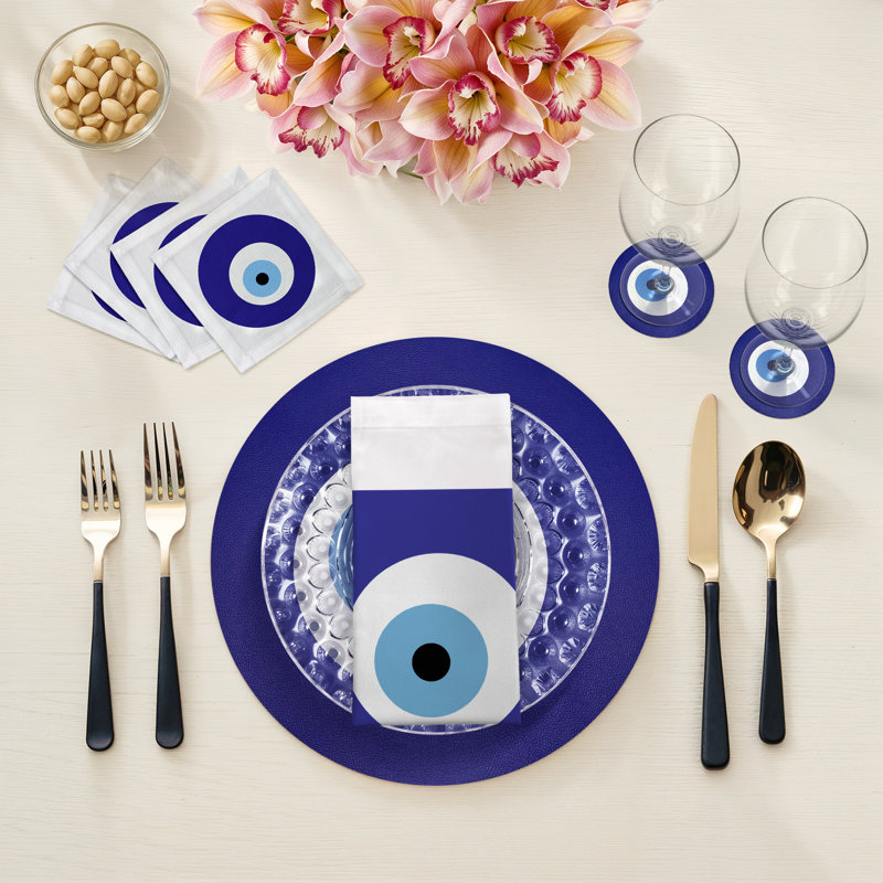 Sous-verres ronds en cuir Vegan Eye