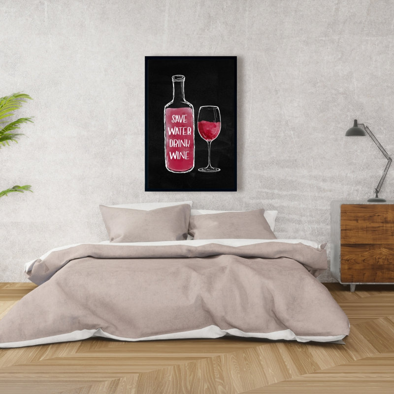 «Save Water Drink Wine» sur toile