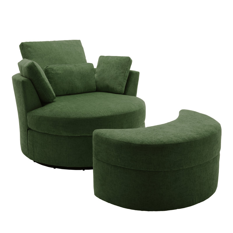 Chaise longue rembourrée avec coussin Niama, Mélange de polyester vert